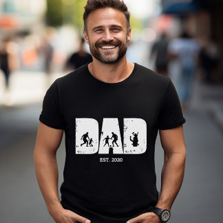 Football PAPPA och Child EST. Anpassningsbar Gift T Shirt