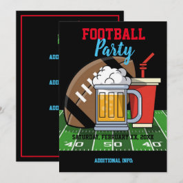 Football Party Black Inbjudningar