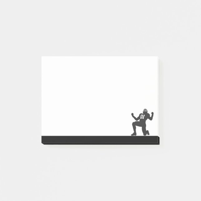 Football Player Athlete Sport Silhouette Post-it Block (Framsida)