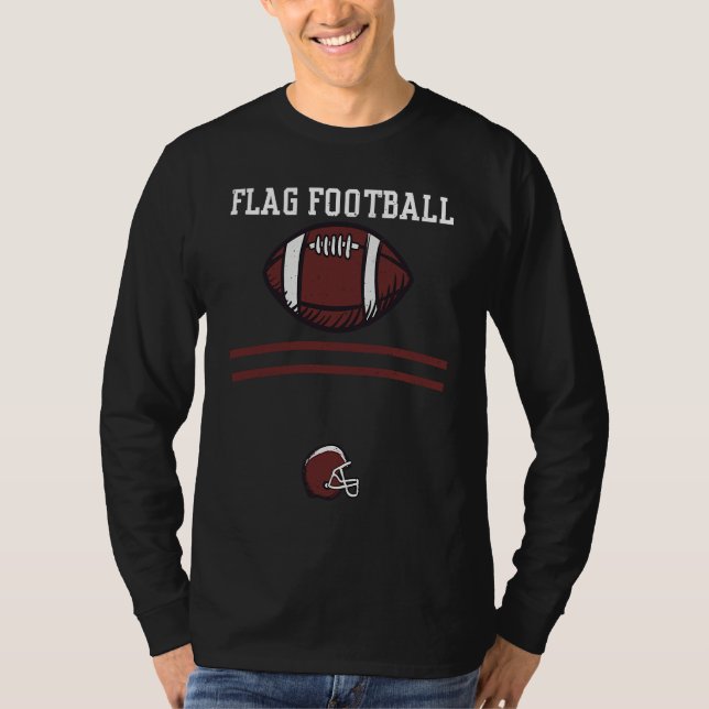 Football Player Flag Football  Football Sayings T Shirt (Framsida)
