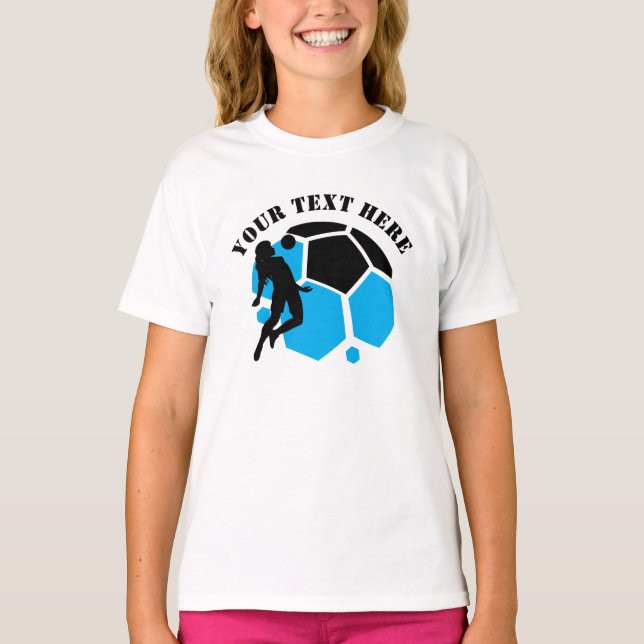 Football Player Girl, Birthday Gift, Team        T Shirt (Framsida)