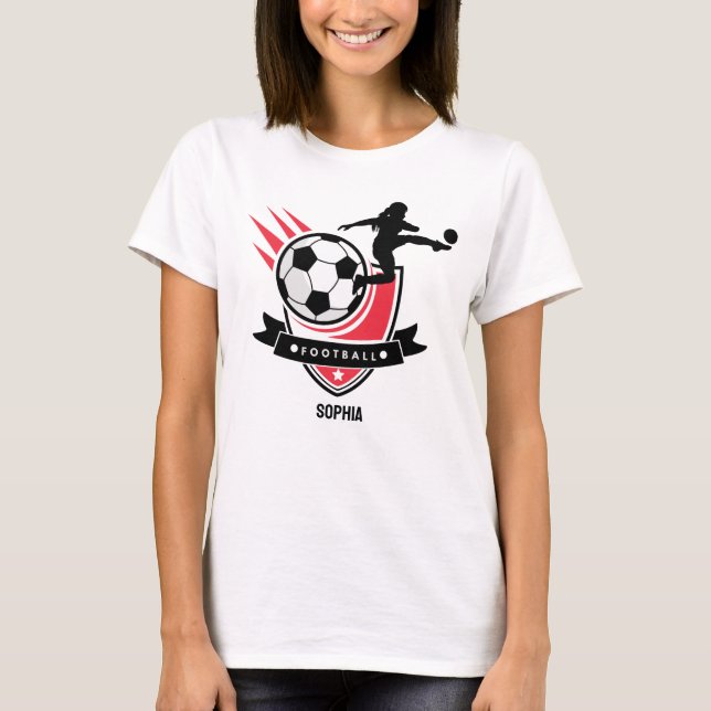 Football Player Girl, Football Team Favor Box T Shirt (Framsida)