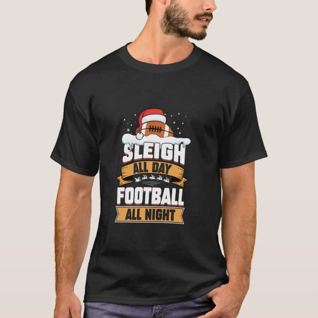Football Player Julafton Sports American Football  T Shirt (Framsida)