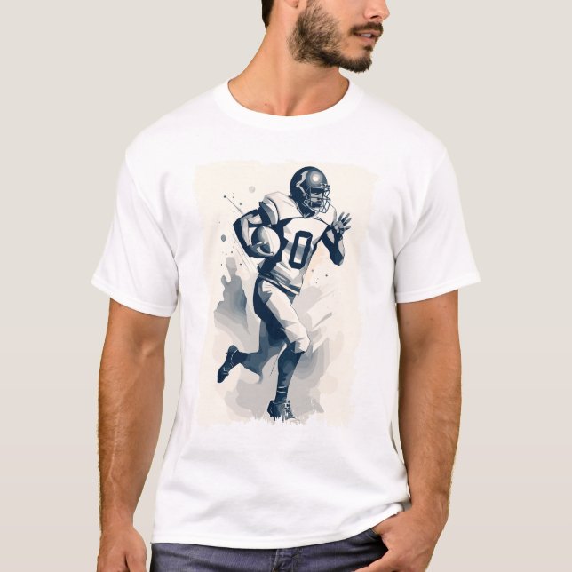 ✪ Football Player Porträtt ☛ Abstrakt Vector NFL T Shirt (Framsida)