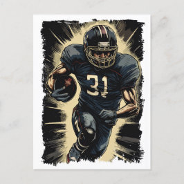 ✪ Football Player Porträtt ☛ Abstrakt Vector NFL Vykort