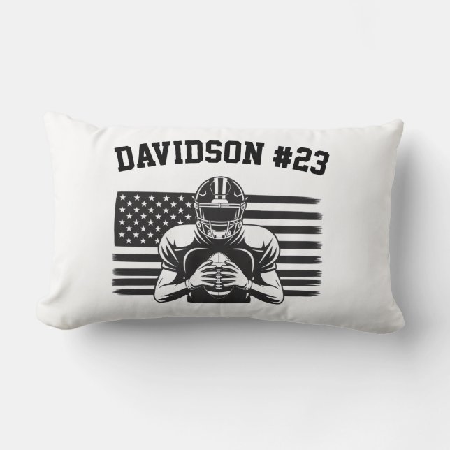 Football Player Sports Team Football Throw Pillow Lumbarkudde (Framsida)