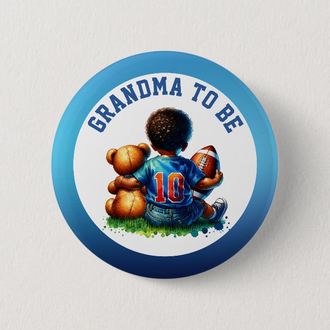 Football Pojke och Teddy Baby Grandma ska vara Knapp (Framsida)