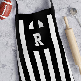 Football Referee Black and White Stripe Apron