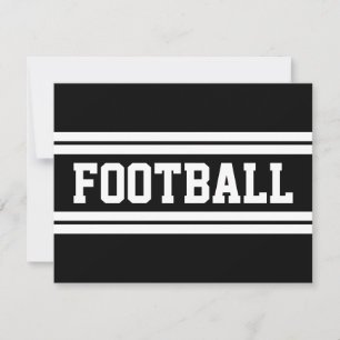 FOOTBALL Roligt Athletic Black White Tävla Rand Anteckningskort