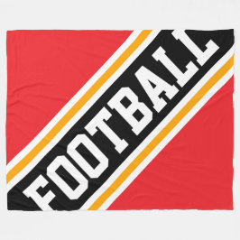 FOOTBALL Roligt Coola Bright Red Black Tävla Rand Fleecefilt