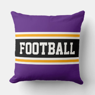 FOOTBALL Roligt Lila Black Athletic Rand Kudde