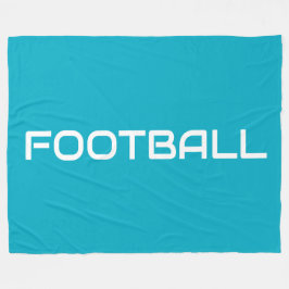 FOOTBALL Roligt Sporty Modern Text på Azure Blue Fleecefilt