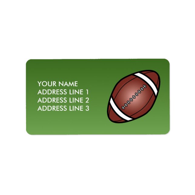 Football Rugby Boll Adressetikett (Framsidan)