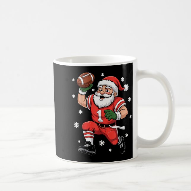 Football Santa Claus Lineman Christmas Quarterback Kaffemugg (Höger)