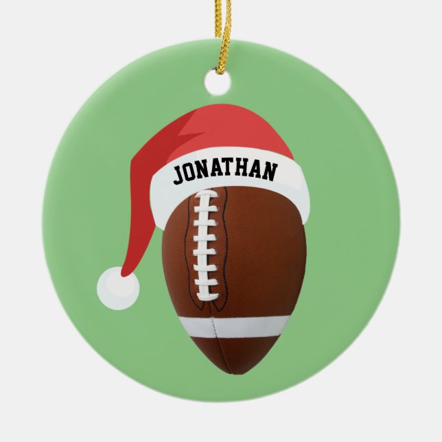Football Santa Hat Ornament (Framsidan)