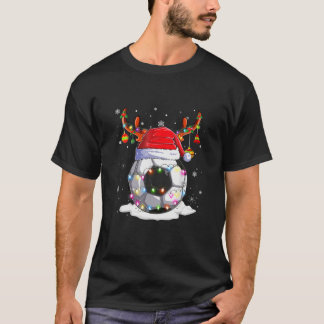 Football Santa Hat Reindeer Football Pajamas Manar T Shirt