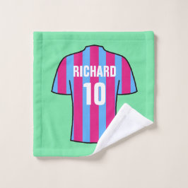 Football Shirt i Claret och Blue Tvätta Trasa