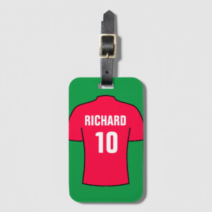 Football Shirt i Red Luggage Tag Bagagebricka