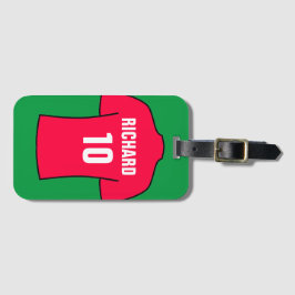 Football Shirt i Red Luggage Tag Bagagebricka