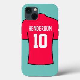 Football Shirt in Red med Namn och nummer