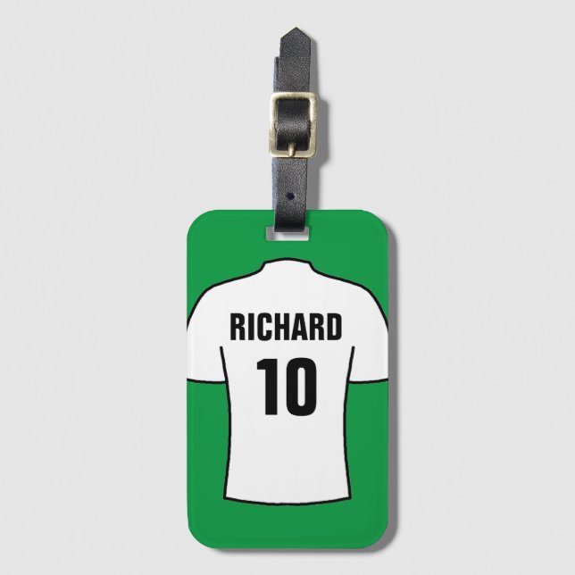 Football Shirt in White Bagagebricka (Framsida vertikal)
