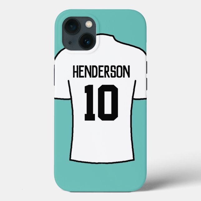 Football Shirt in White med Namn och Number (Baksida)