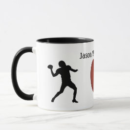 Football Silhouetted Players and Ball personalize Mugg