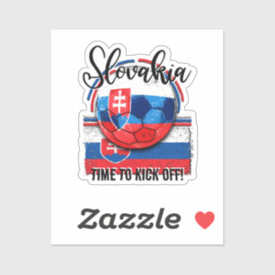 Football Slovakia Flagga, Soccer White Blue Red Klistermärken