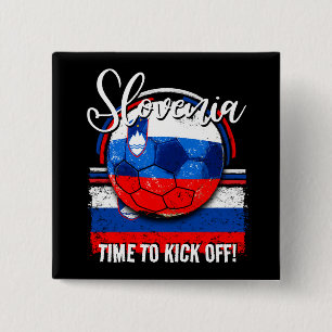 Football Slovenska Flagga, Distress Soccer Ball Knapp