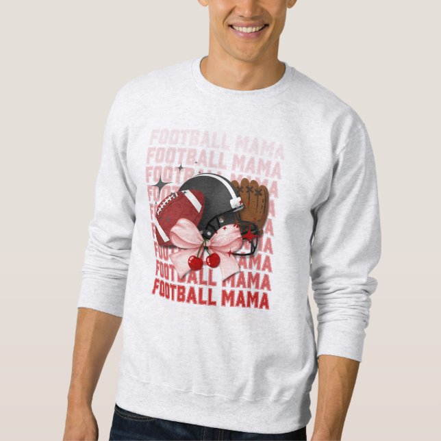 FOOTBALL Snyggt Coquette Bow Lång Ärmad Tröja (Framsida)