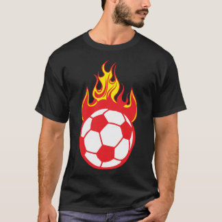 football soccer 9 flamme flame feu boule 1110 t shirt