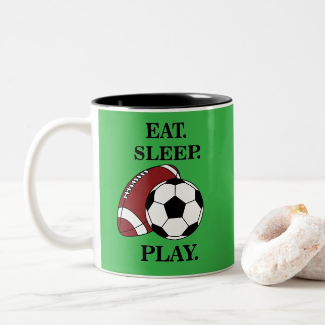 Football Soccer Player Coach  Två-Tonad Mugg (Med munk)