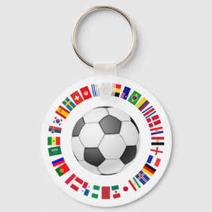 FOOTBALL SOCCER TEAM FLAGGOR 2018 NYCKELRING