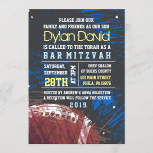 FOOTBALL SPLATTER Pub Mitzvah-inbjudan Inbjudan