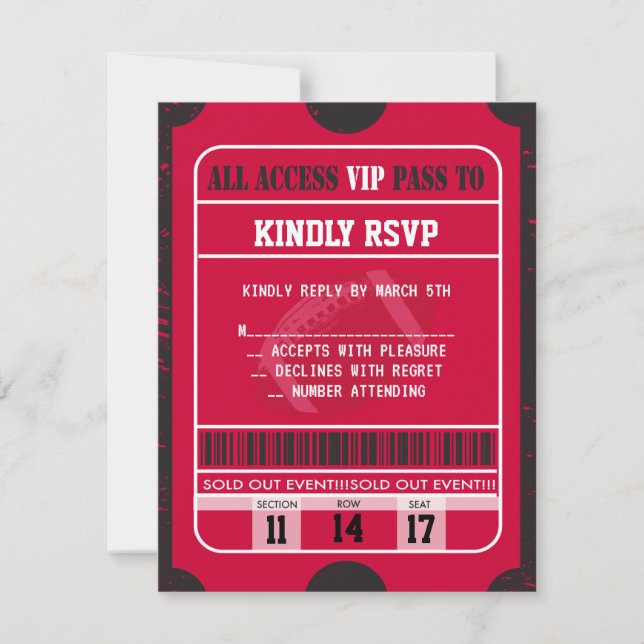 Football Splatter Pub Mitzvah OSA Responcard Kort (Framsida)