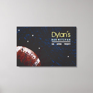FOOTBALL SPLATTER Pub Mitzvah Sign In Memory Board Canvastryck