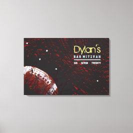 FOOTBALL SPLATTER Pub Mitzvah Sign In Memory Board Canvastryck