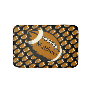 Football Sports Black and Brown Bath Mat Badrumsmatta