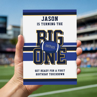 Football Sports Theme Boy Girl First Birthday Inbjudningar