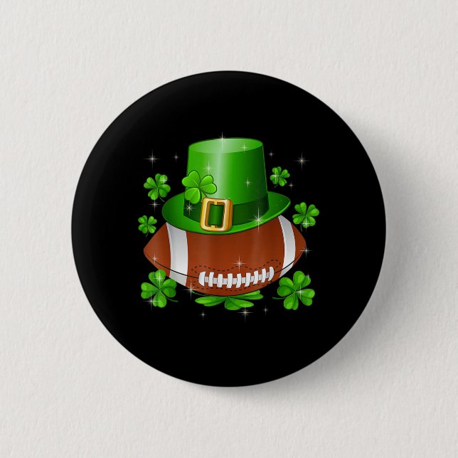 Football St patricks day Leprechaun Shamrock Boys Knapp (Framsida)