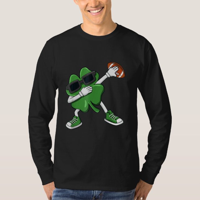 Football St patricks day Leprechaun Shamrock Boys T Shirt (Framsida)