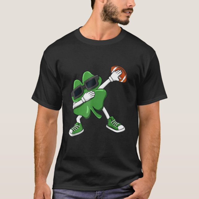 Football St patricks day Leprechaun Shamrock Boys T Shirt (Framsida)
