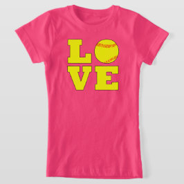 Football Stil Girls Fastpitch Kärlek Jersey Shirt T Shirt