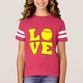 Football Stil Girls Fastpitch Kärlek Jersey Shirt T Shirt