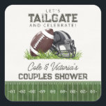 Football Tailgate & Celebrate Touchdown Couples Fyrkantigt Klistermärke<br><div class="desc">Let's tailgate and celebrate! Score big with our Classic Football theme party decor, perfect for celebrating your little all-star's special day! Transport your guests to the gridiron with our timeless decorations, evoking the excitement of the big game. Every detail is designed to capture the essence of America's favorite sport. So,...</div>