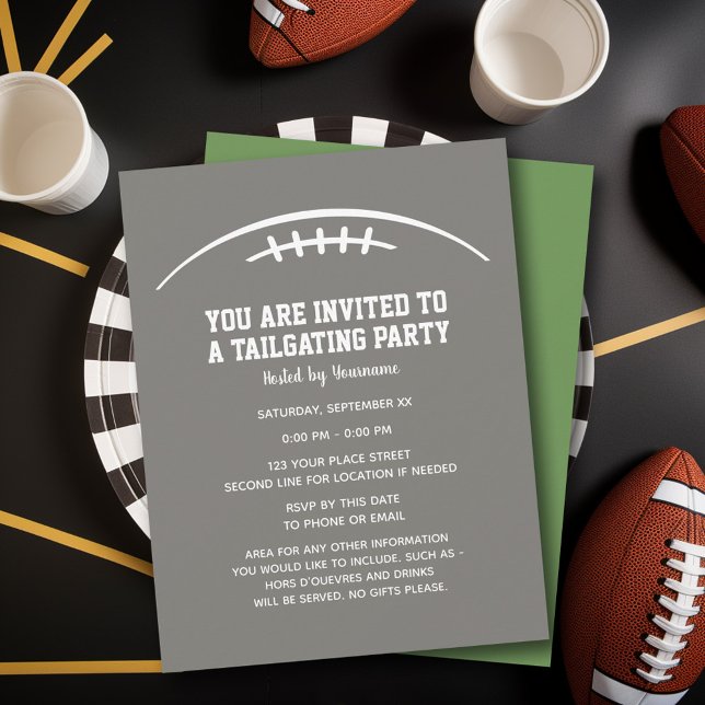 Football Tailgating Party - CAN EDIT FÄRG Inbjudningar (Tailgating Party Invitation)