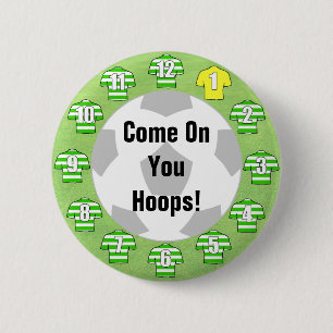 Football Team Badge med Grönt Hooped Shirts Knapp