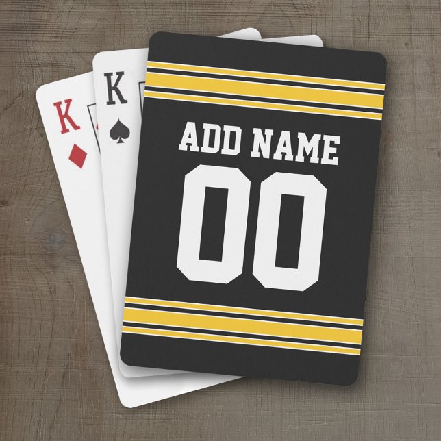 Football Team Jersey med namn och nummer Casinokort (Personalized Playing Cards)