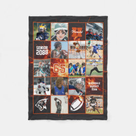 Football Team Senior Night Custom Photo Red Fire Fleecefilt