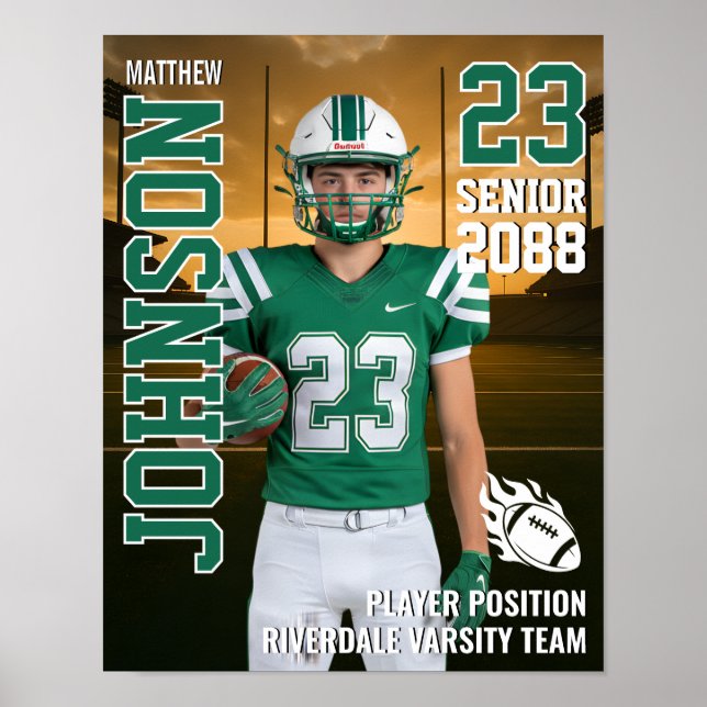 Football Team Senior Player Photo Gift Sports Poster (Framsidan)